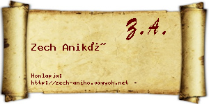 Zech Anikó névjegykártya